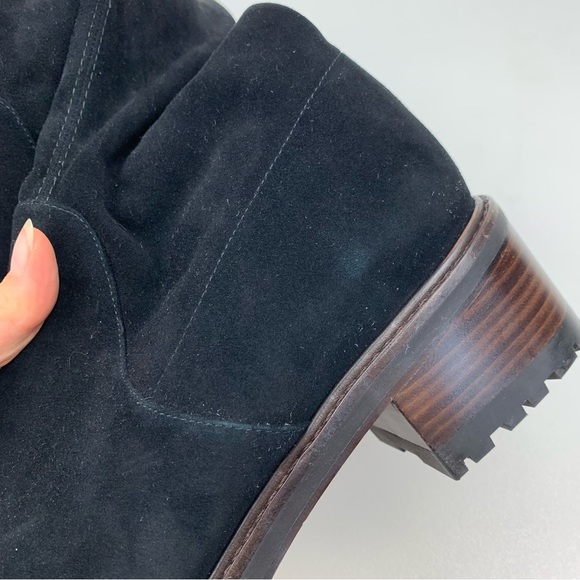 Stuart Weitzman Over The Knee Boots Suede Leather Low Block Heel Lug Sole 9 B - Picture 5 of 10